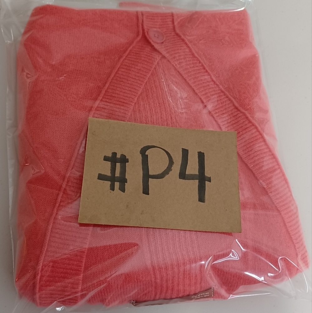 Anthropologie Pilcro 100% Cashmere Old Money Coral Button Down Front Cardigan - Picture 12 of 12